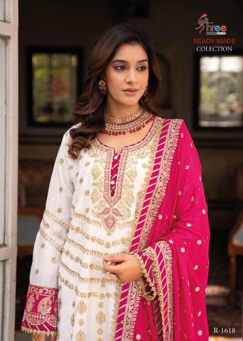 D.NO 1618 BY SHREE FAB DESIGNER CHINON SALWAR SUIT WHOLESALER IN INDIA